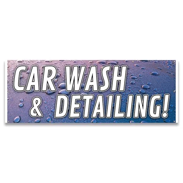 Car Wash & Detailing Banner Concession Stand Food Truck Single Sided, Signmission, Mfr#: B-120-30028